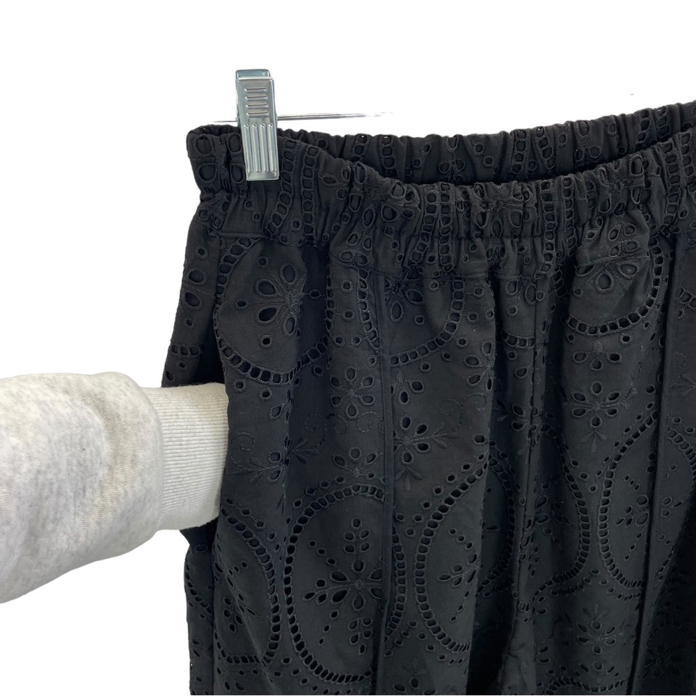 ❣️HP❣️Charo Ruiz NWOT Embroidered Eyelet Cotton Trousers Small Black - Picture 8 of 16